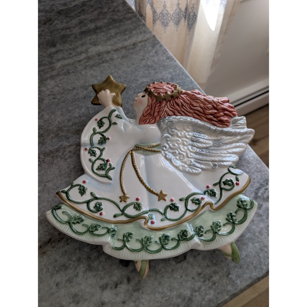 Fitz And Floyd Moonbeams Christmas Angel Plate